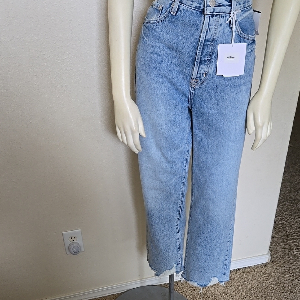 Pistola Blue Straight Leg Jeans Vintage-Inspired High-Waisted
